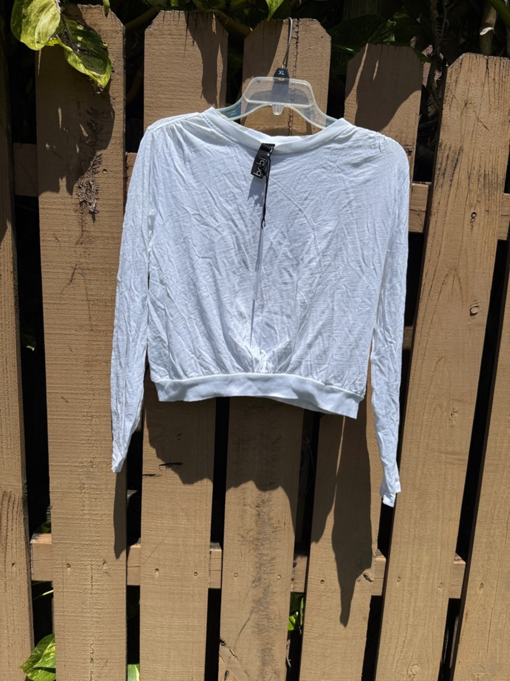 bobi White Long-Sleeve Cropped Top